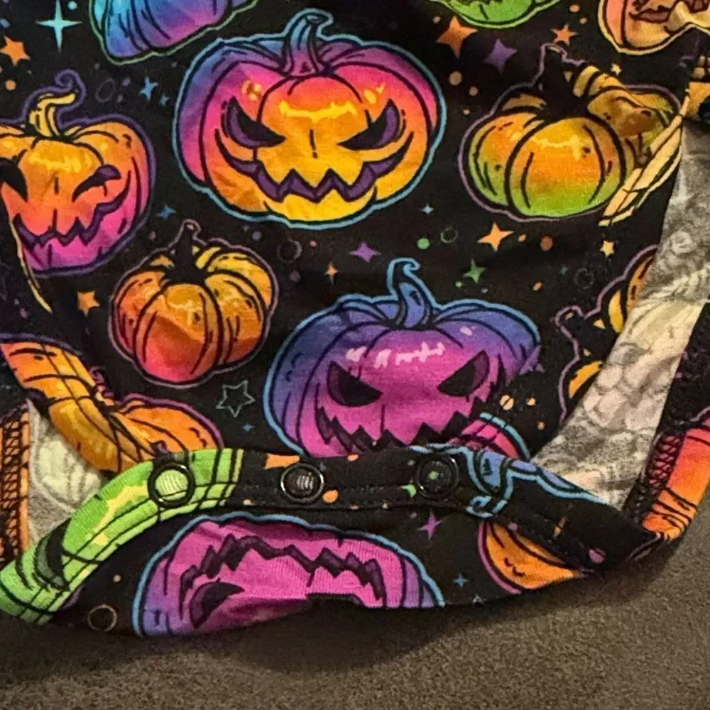 Colorful Pumpkin Print Kids Halloween Costume